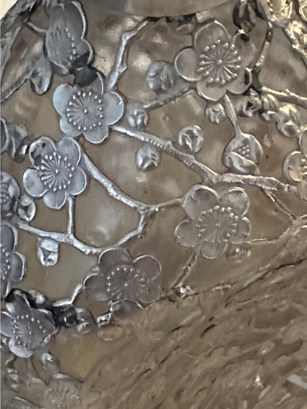 Silver Floral Embossed Decanter - Picture 8 of 15